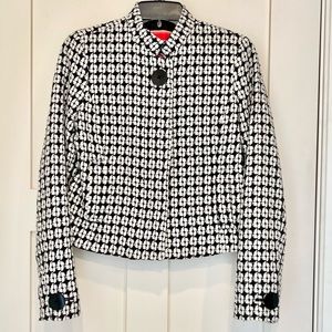 ISSAC MIZRAHI BLACK AND WHITE TWEED JACKET